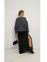 Loose Fit Pullover Knit Sweater - image 4