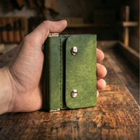 Retro Compact Leather Trifold Wallet - image 2