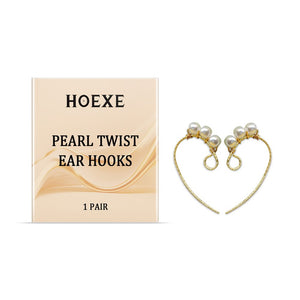 Hoexe Twisted Pearl Hook Earrings