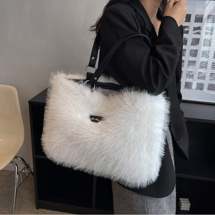 Floral Plush Shoulder Bag