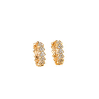 Gold Zircon Statement Earrings - image 4