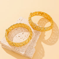 18K Gold Four Leaf Clover Cuff Bracelet - image 2