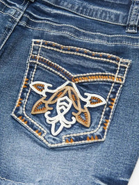Shorts de mezclilla bordados de tiro alto - image 6