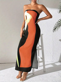 Elegant Print Slit  Dress For Women - image 2