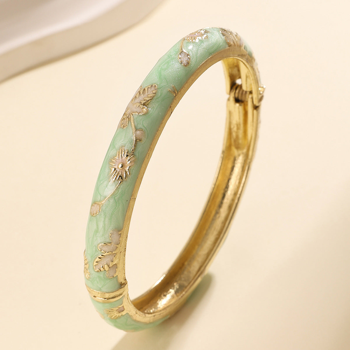 Retro Enamel Floral Bracelet - image 9