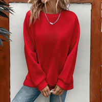 Women's Loose Sports Round Neck Sweatshirt - image 4