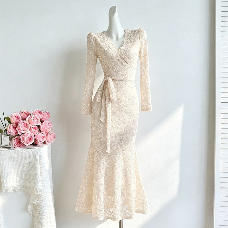 Women's Belted Long Sleeve Base Dress - image 3