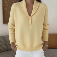 Women's Solid Color Polo Neck Casual Chic Top - image 1