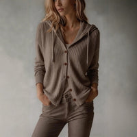 Hooded Knitted Cardigan Womens Loose-Fit Coat - image 10