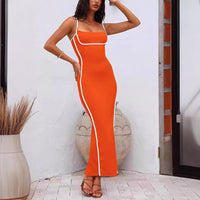 Off-Shoulder Color Block Bodycon Dress - image 1