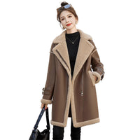 Women's Mid-Length Fleece-Lined Casual Coat - image 5