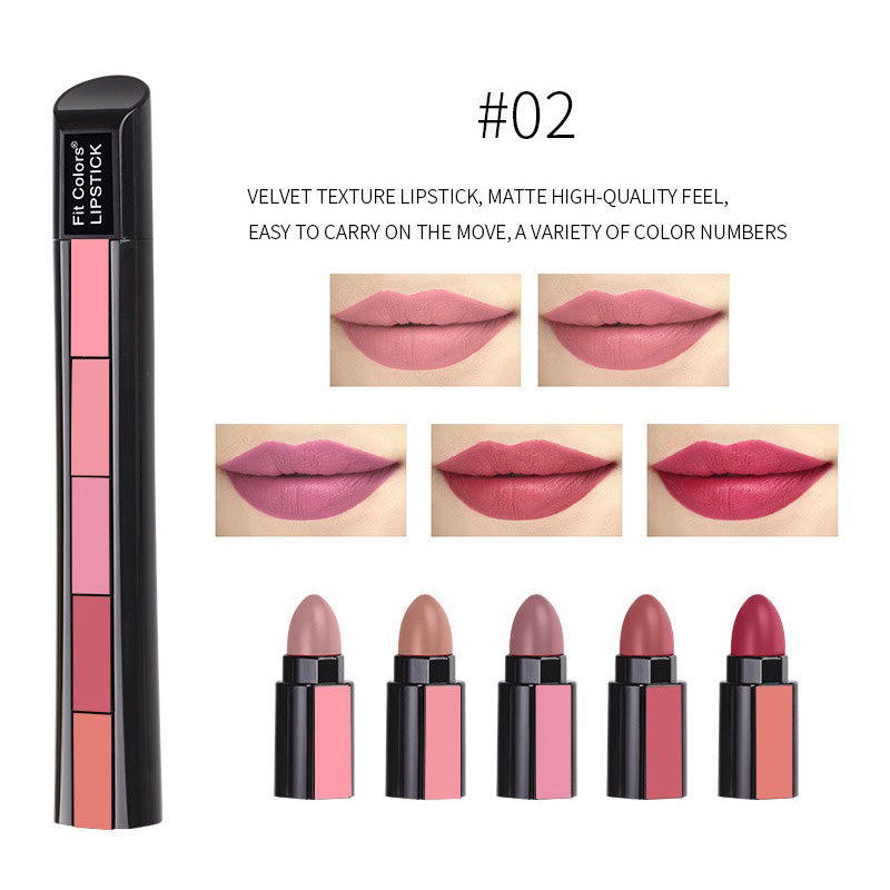 Set de labiales mate aterciopelados de 10 colores, 5 en 1 - image 3