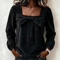 Fashionable Corduroy Top With A V-neck And Long Sleeves - image 3