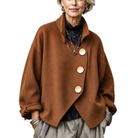 Loose Retro Coat with Large Buttons - image 5