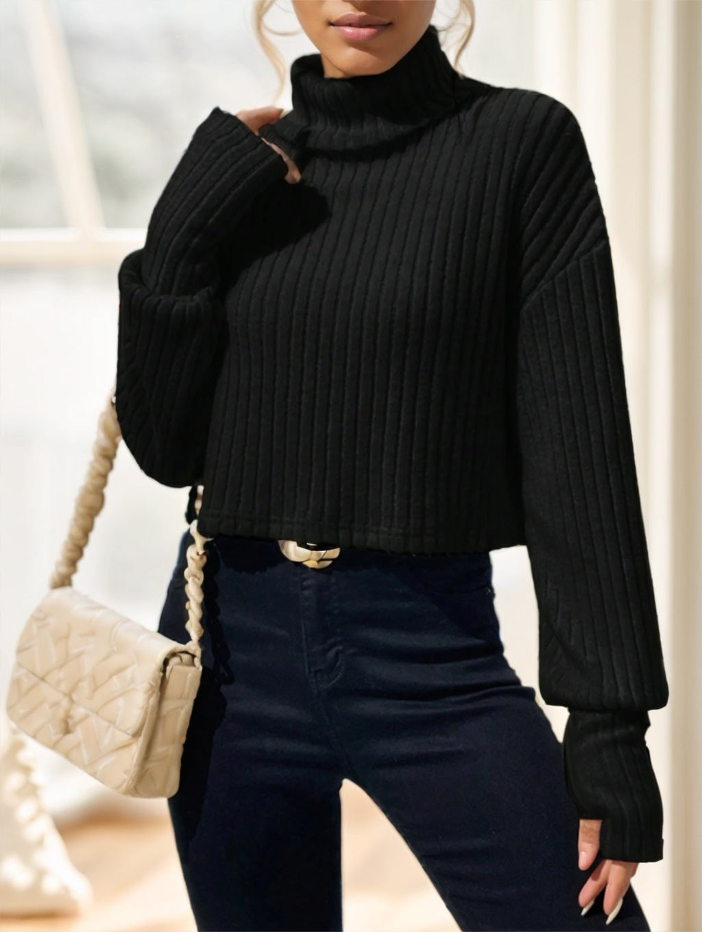 Essnce Turtleneck Drop Shoulder Tee - image 3