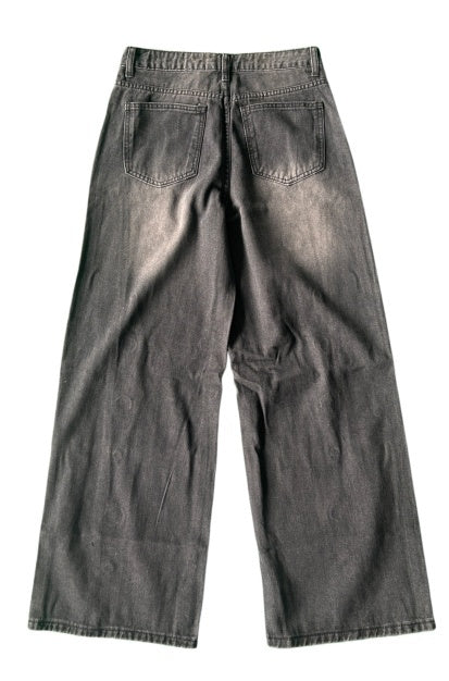 Jeans anchos negros con ojales de tiro alto - image 6