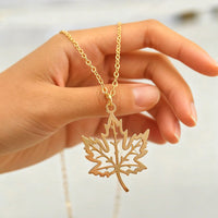Maple Leaf Pendant Clavicle Necklace - image 3
