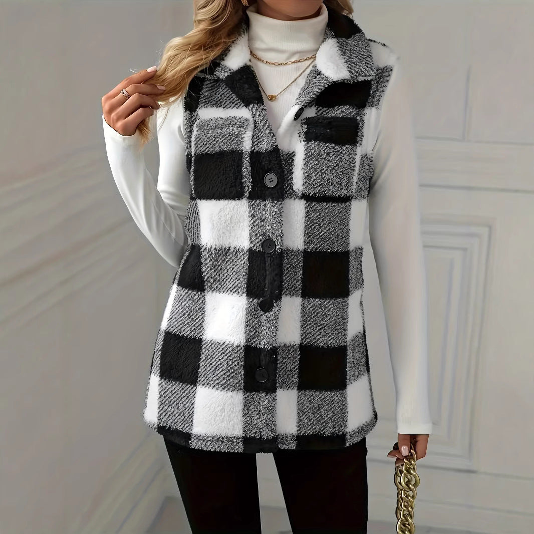 Women's Plaid Sleeveless Tank Top - image 3