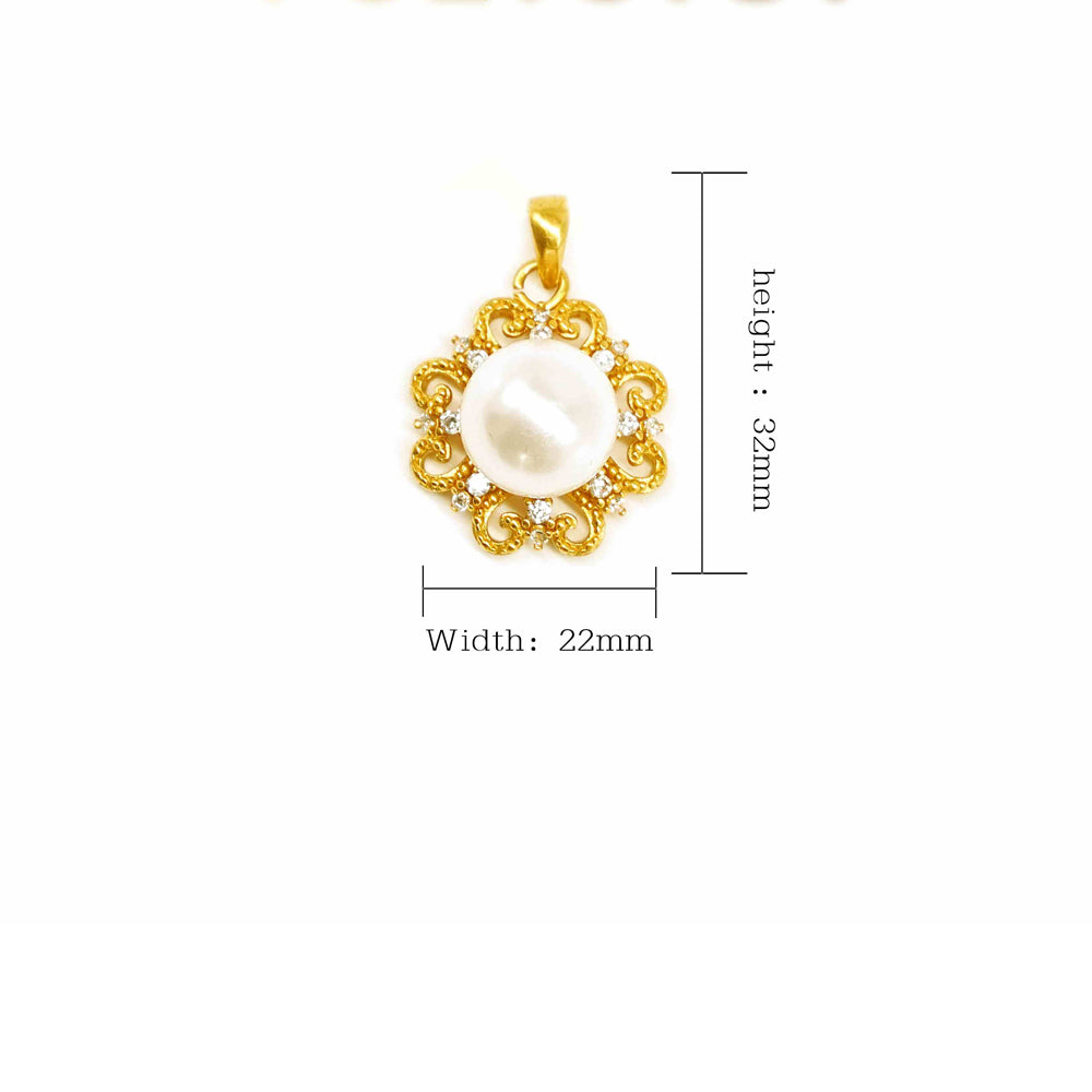 Pearl Sunflower Pendant Necklace - image 9