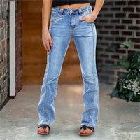Women's High Waist Light Blue Bootcut Jeans - image 1