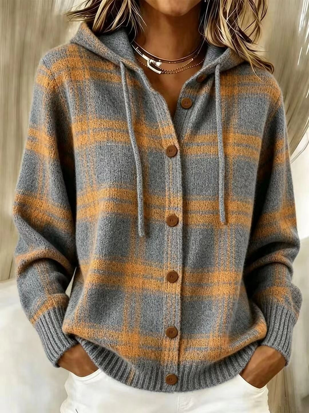 Women's Loose Hooded Sweater Cardigan
