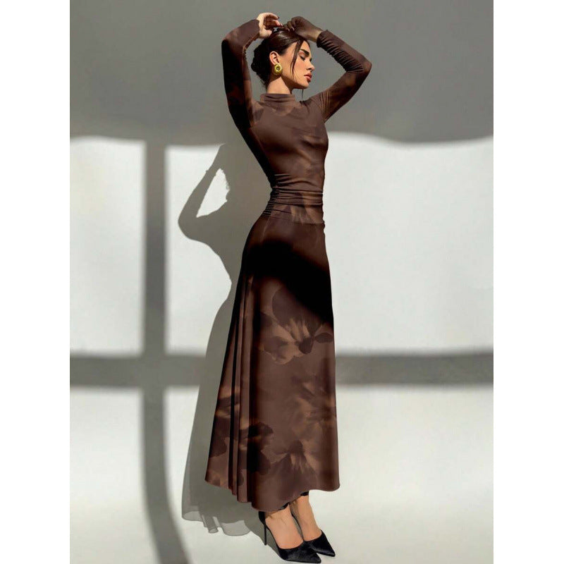 Floral Tulle Long Sleeve Maxi Dress - image 11