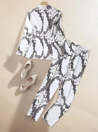 Women’s Snake Patterned Suit Pants Two-piece Set, Snake Patterned Suit Pants Set - image 4