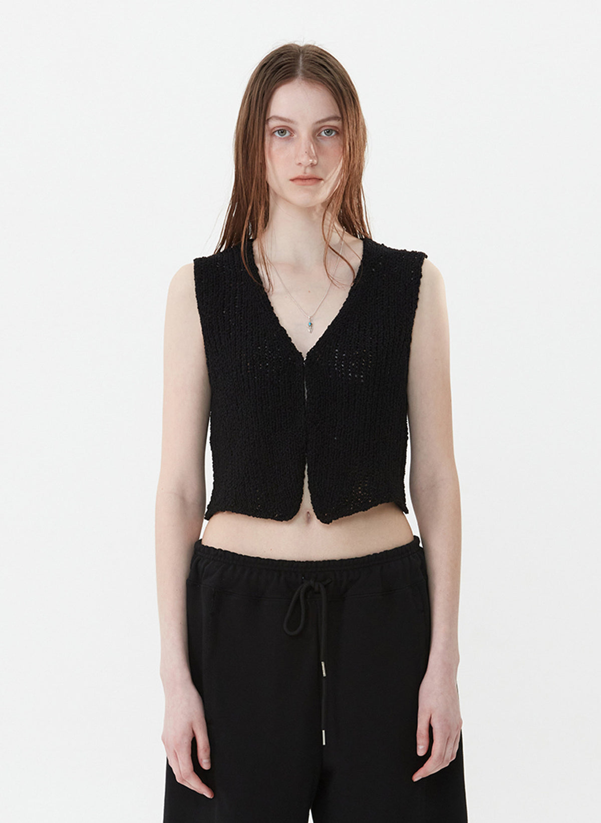 V-Neck Knit Sweater Vest