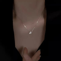 Double Heart Pendant Necklace - Light Luxury Minimalist Heart Collarbone Chain, Durable Daily Jewelry Gift - image 5