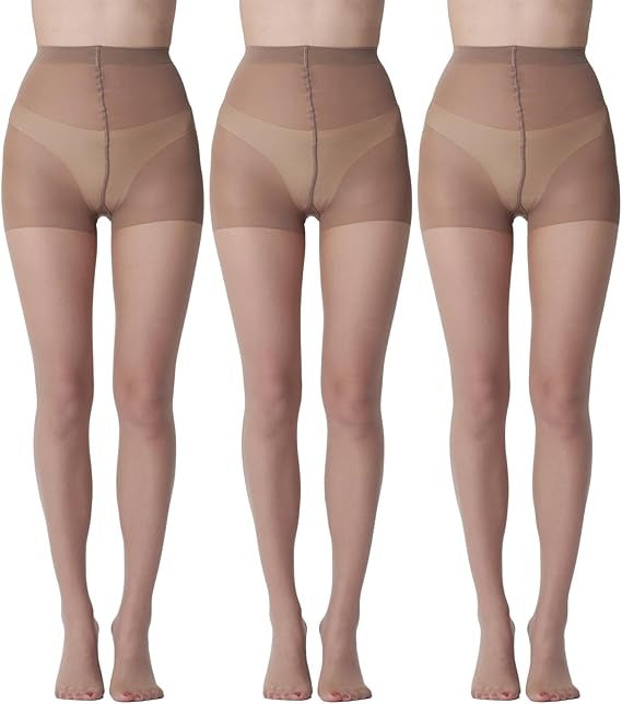 Paquete de 3 medias ultratransparentes 20D con faja, resistentes a las carreras - image 5