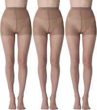 Paquete de 3 medias ultratransparentes 20D con faja, resistentes a las carreras - image 5