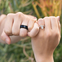 Titanium Ring with Blue Inlay Band - image 4
