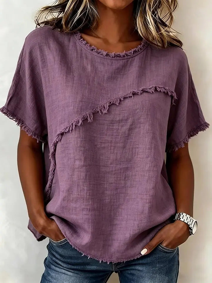 Women's Round-Neck Casual Loose Short-Sleeve Top - image 10