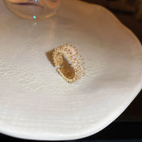 Pearl & Zircon Open Ring - image 7