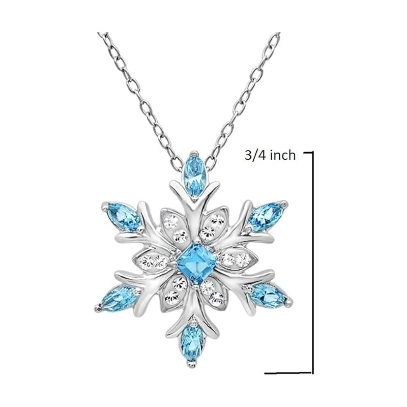 Silver Chain Snowflake Pendant Necklace Made With Austrian Crystals In Silver - image 3