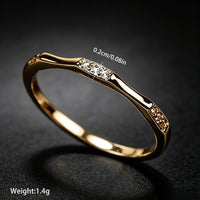 Ultra-Thin Bamboo Rhinestone Ring - image 2