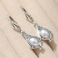 Vintage Pearl Floral Drop Earrings - image 4