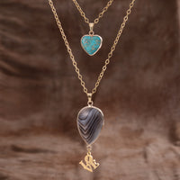 Moonstone Double Chain Pendant Necklace - image 4