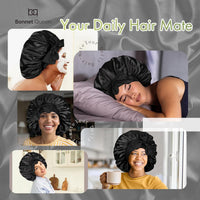 Satin Sleep Bonnet With Bow Knot, Elastic Wide Band Night Cap, Silk Like Satin Hair Bonnet For Women - image 5