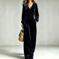 Women's Asymmetrical Velvet Pants Set - image 4