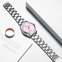Mother-of-Pearl Dial Rhinestone Steel Watch - image 6