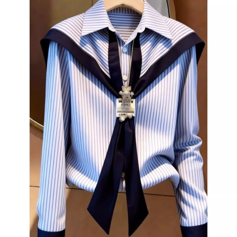 Women's Chic Striped Blouse - image 3