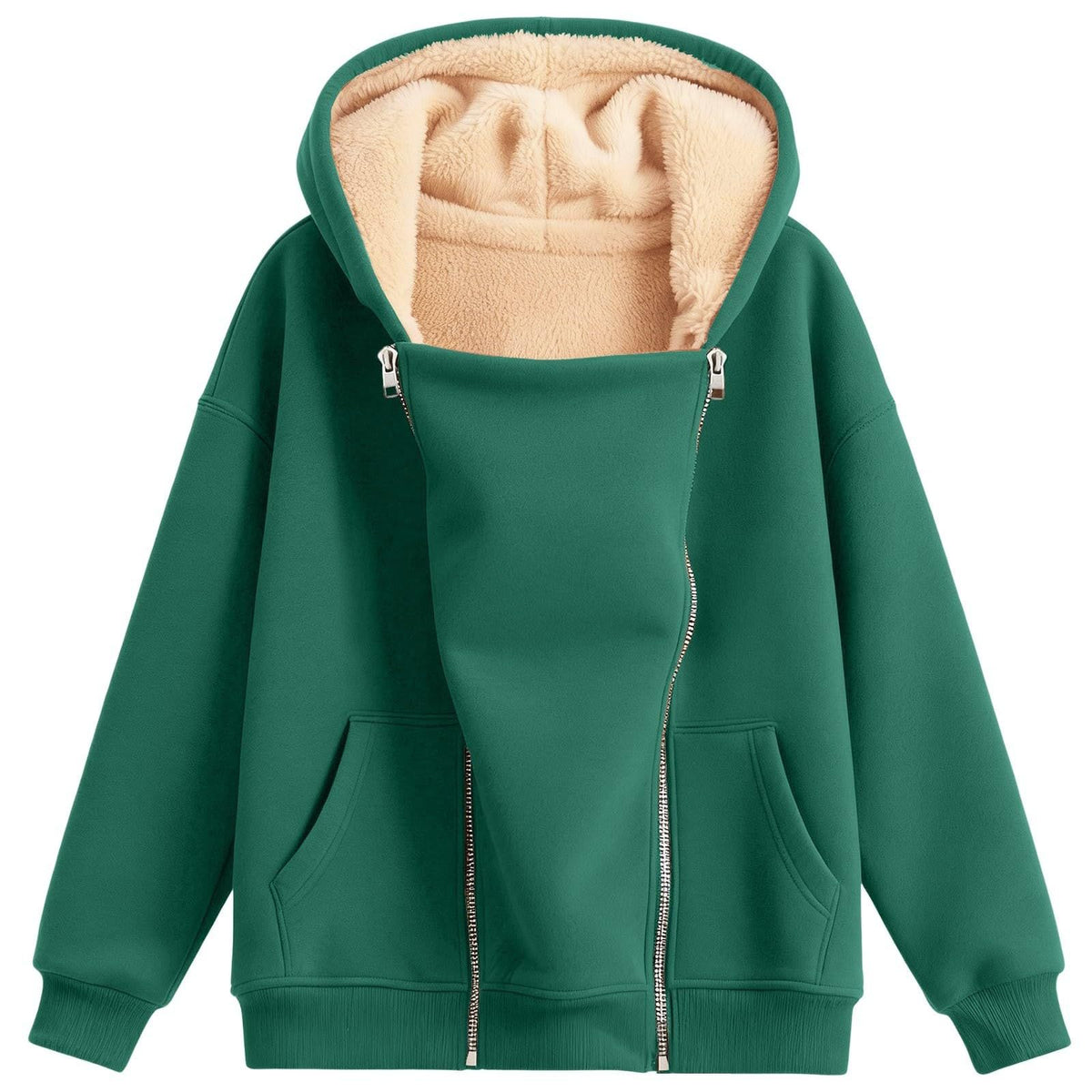 Thick Zip-Up Hoodie with Pockets - image 8