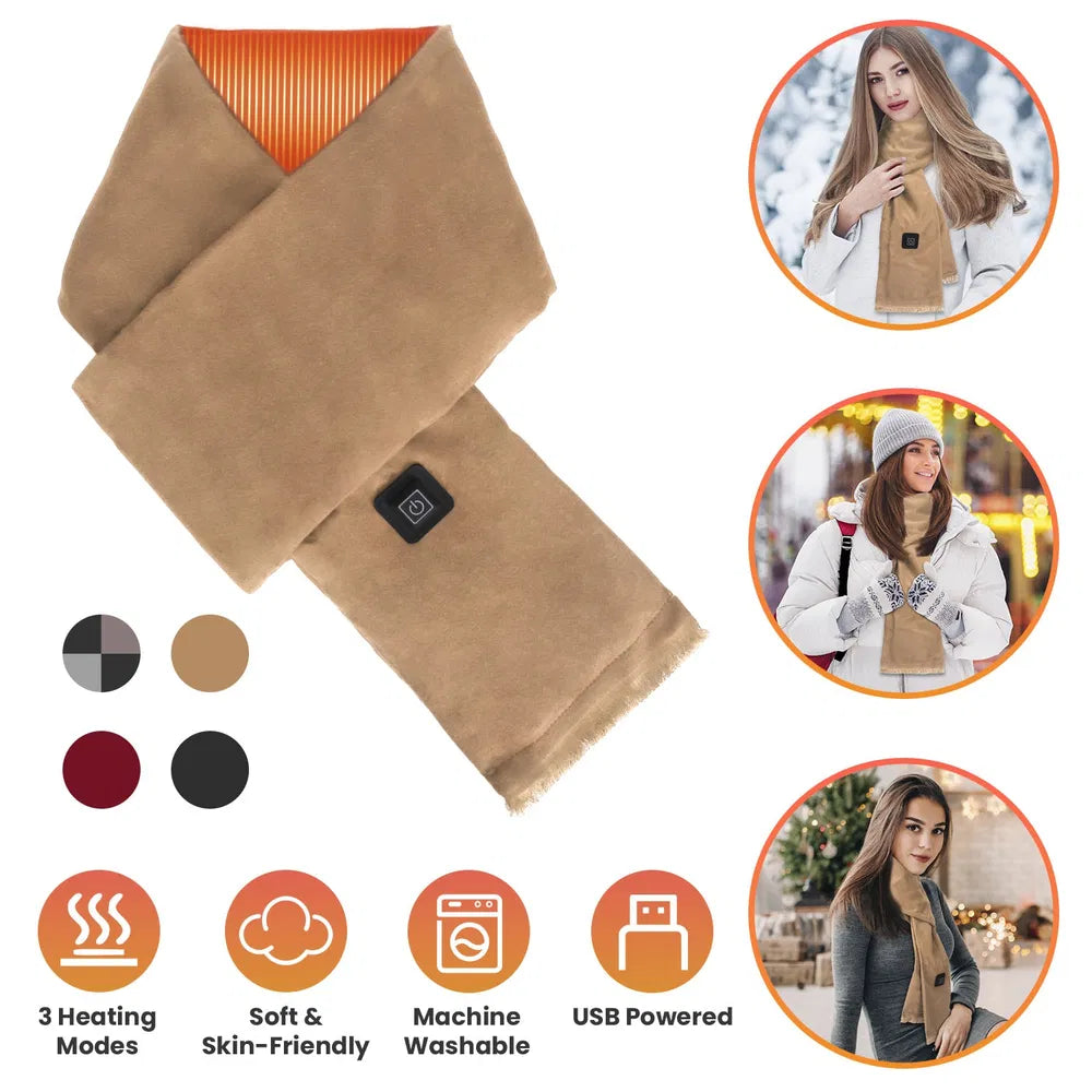 Electric Heated Winter Scarf USB Heating Neck Wrap Unisex Heated Neck Shawl Soft Warm Scarves With 3 Heating - image 7