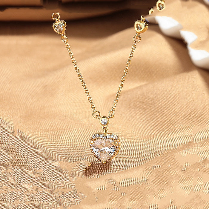Crystal Heart Pendant Necklace