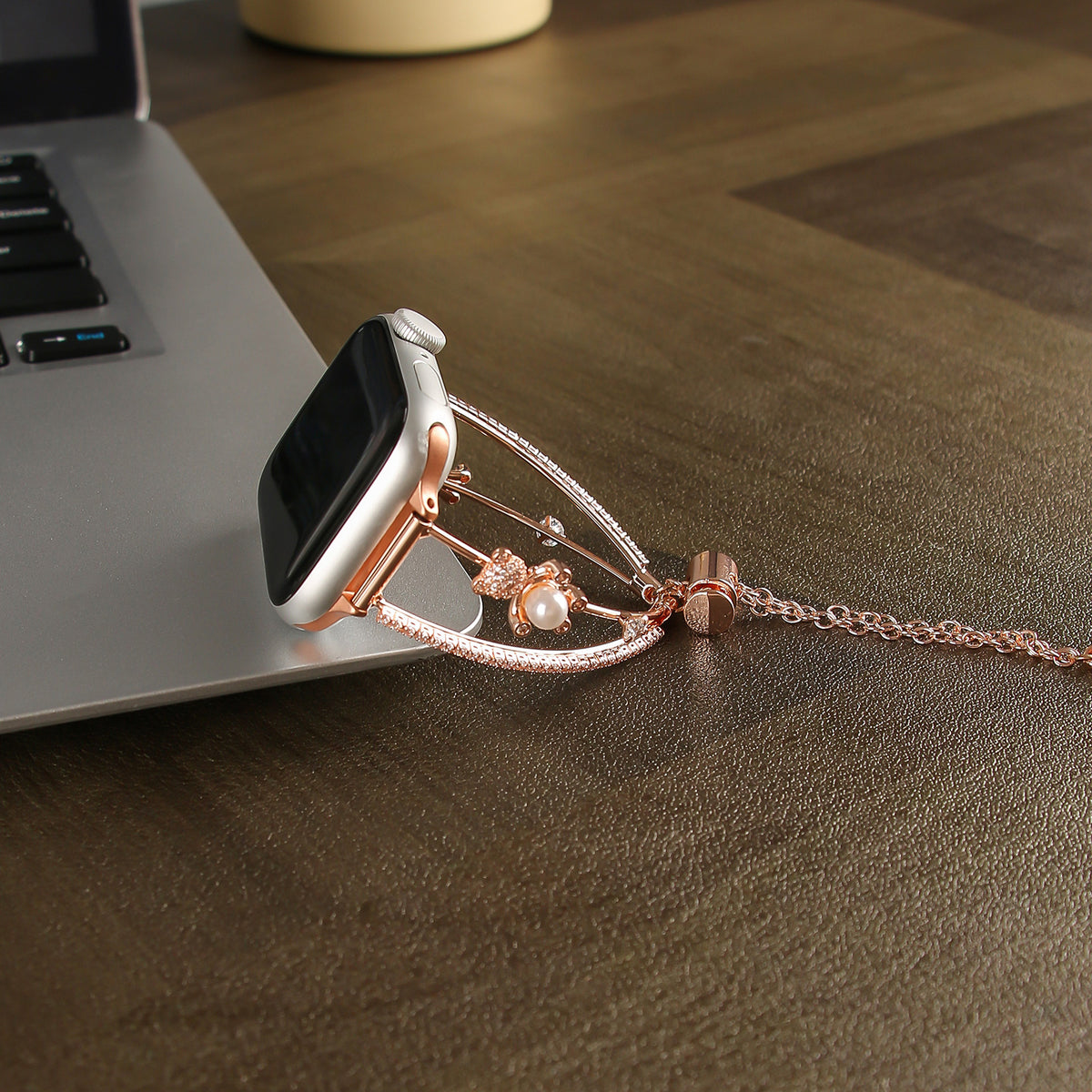 Bear Hug Metal Chain Band Compatible with Apple Watch - image 3