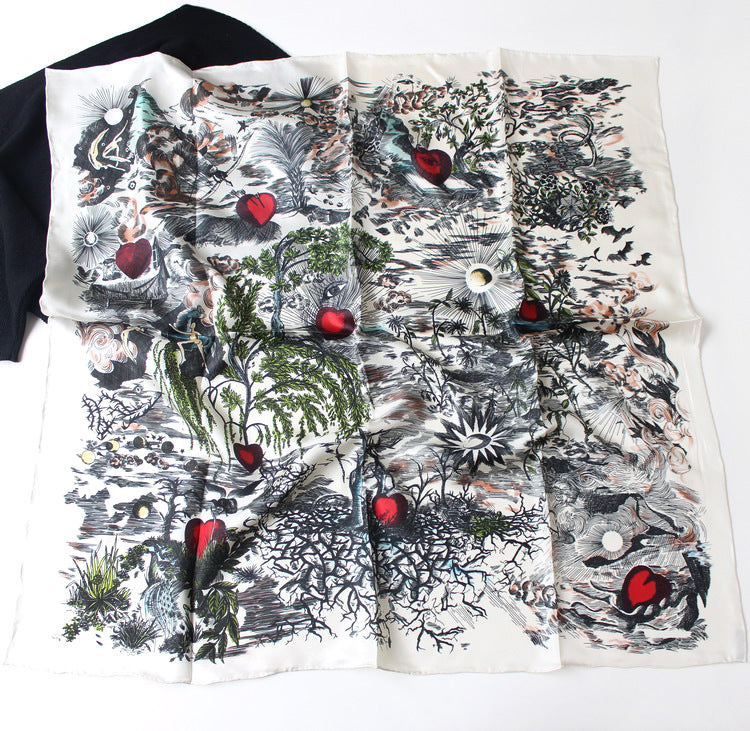 Sweet Floral Silk Scarf