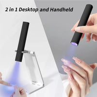 UV Light For Gel Nails, Mini U V LED Nail Lamp Handheld With Stand, Portable Nail Dryer Rechargeable USB Cordless For Fast Drying, Black - image 3