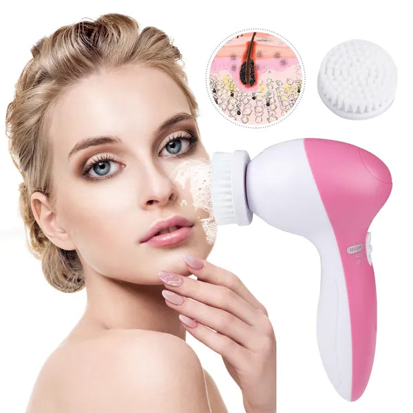 Facial Cleansing Brush with 5 Brush Heads, Waterproof - image 6