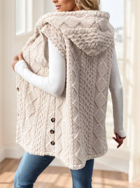 Women's Red Hooded Fleece Vest - image 6